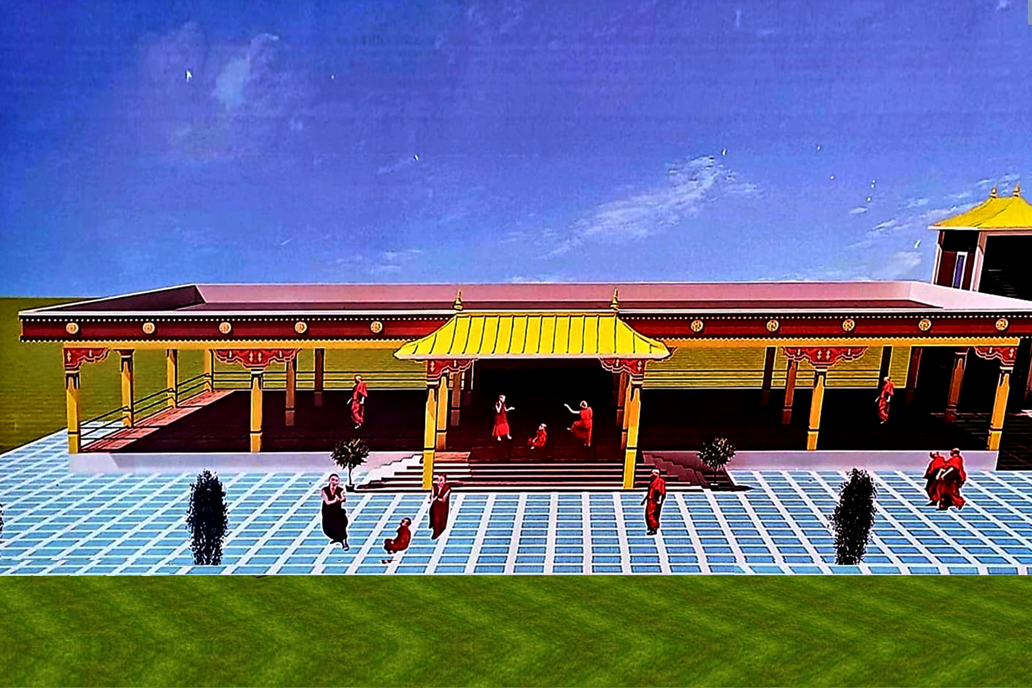 Building a Roofed Debate Area and Meditation Centre